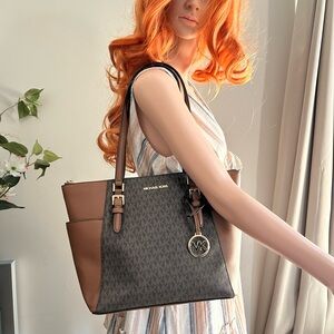Michael Kors Black and Brown Tote Bag